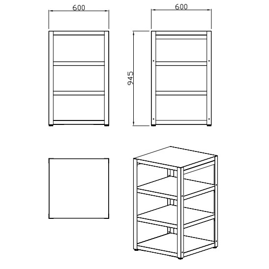 Hjørnemodul MyOutdoorKitchen Nordic Line med Arbeidsbenk 60 cm