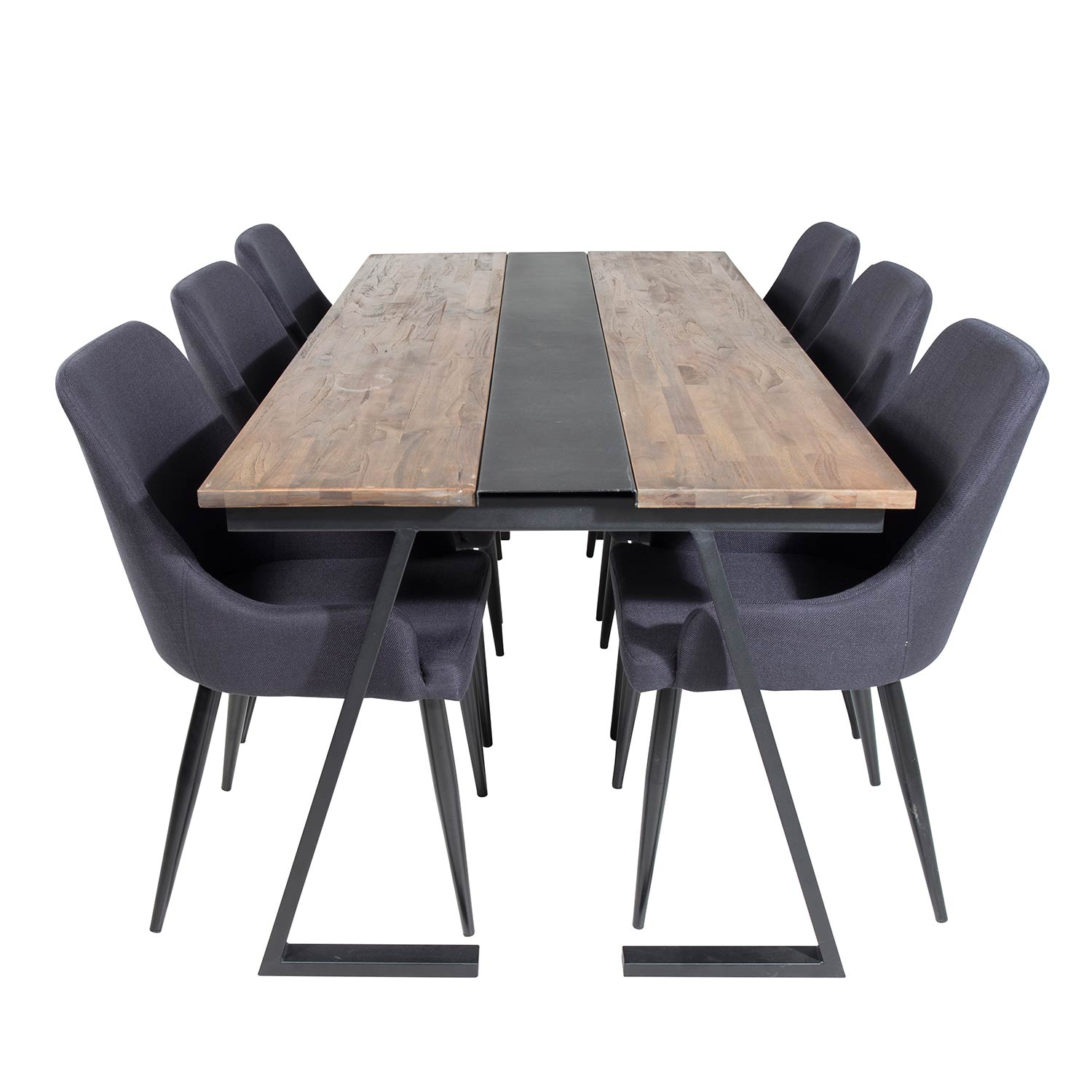 Spisegruppe Venture Home Jane med 6 Plake Stoler Mörk Teak