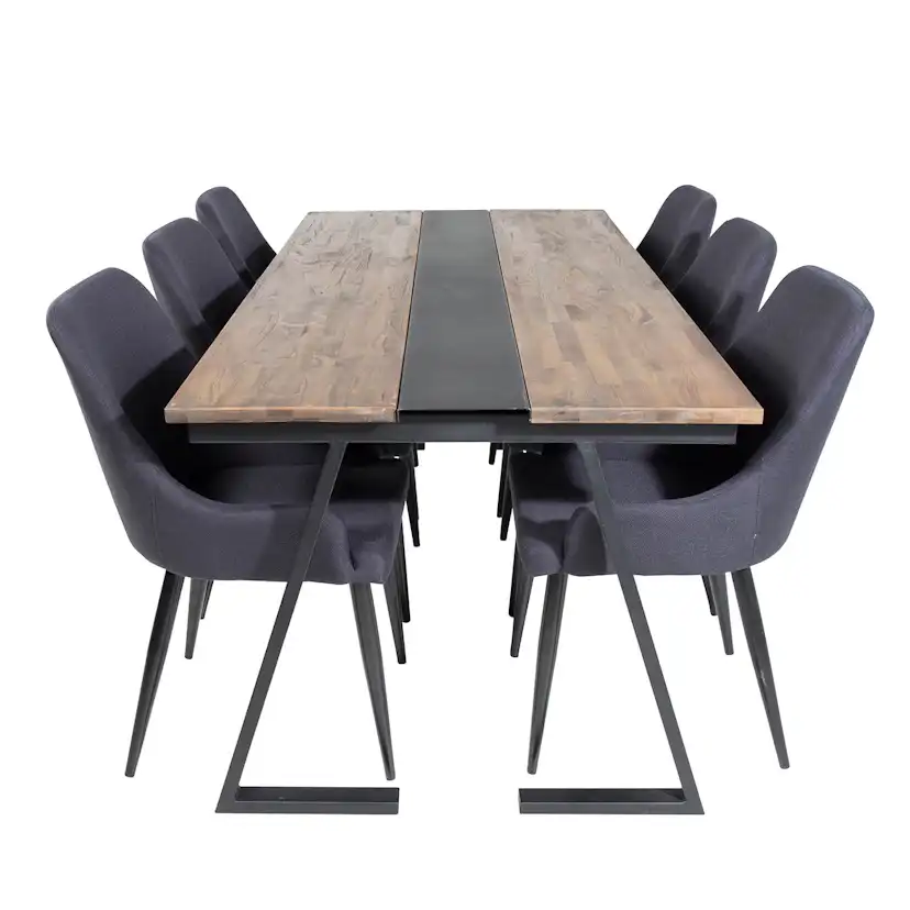 Spisegruppe Venture Home Jane med 6 Plake Stoler Mörk Teak