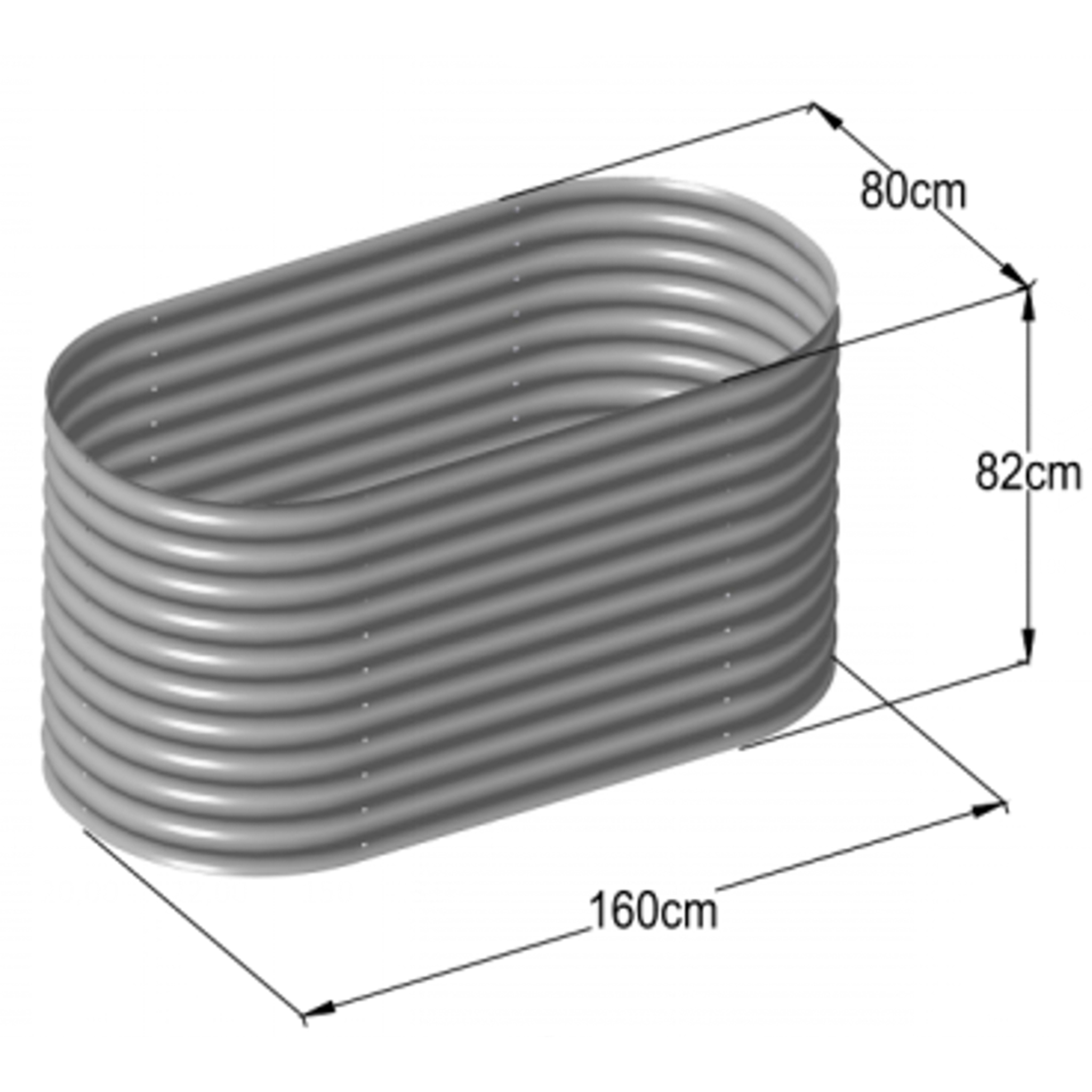 Plantekasse Metalcraft Galvanisert Stål 160 cm