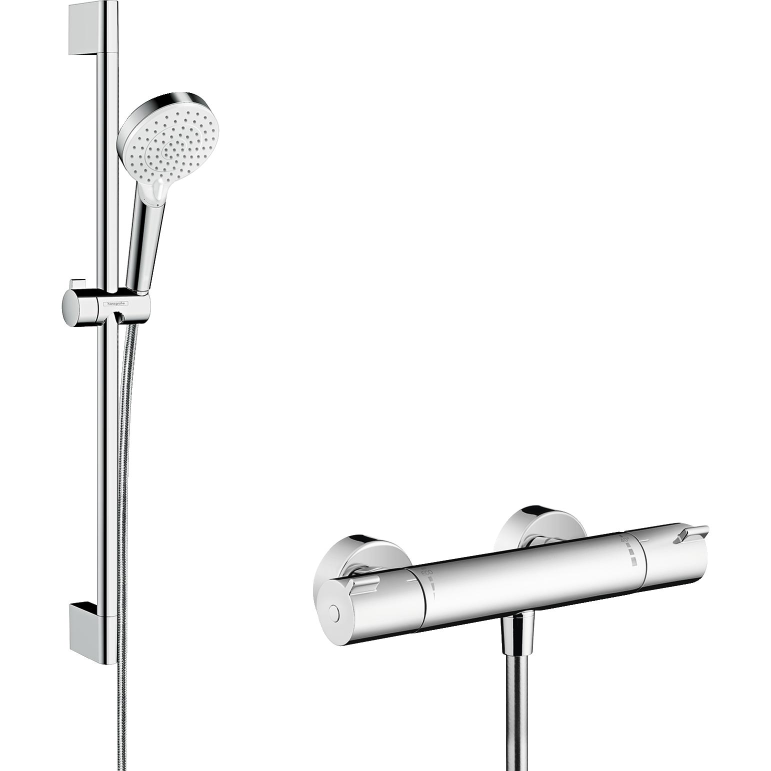 Crometta Duschsystem Vario med Ecostat 1001 CL termostat och Uten EcoSmart