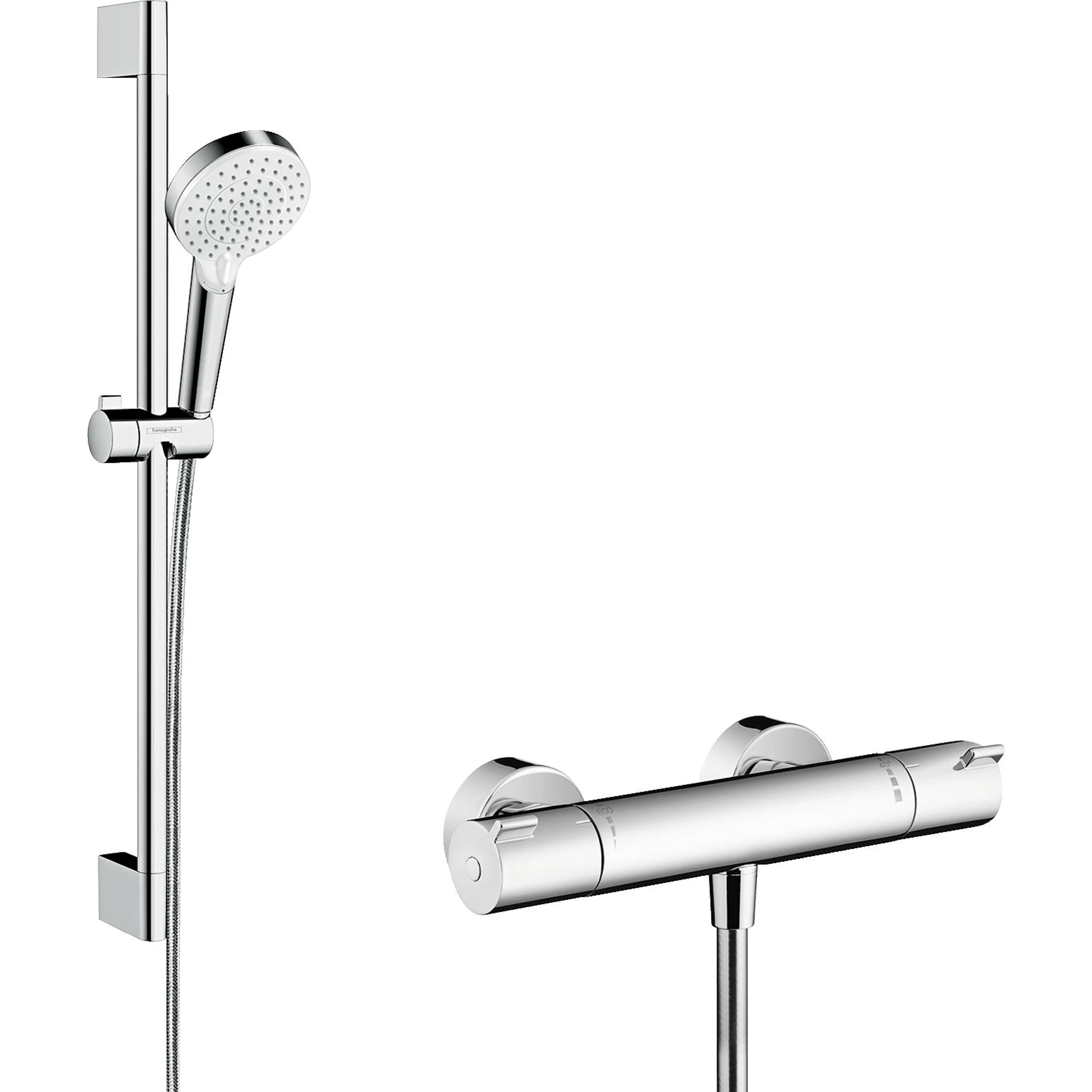 Crometta Duschsystem Vario med Ecostat 1001 CL termostat och Utan EcoSmart