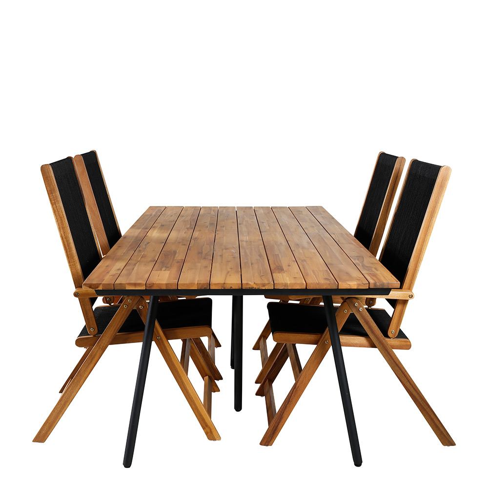 Spisegruppe Venture Home Chane med 4 Jimbo Sammenleggbara Spisestoler
