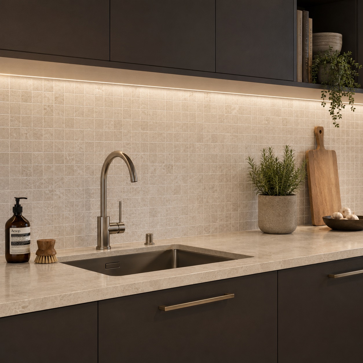 Mosaik Fioranese Marmorea2 OxFord Greige 5x5 cm Matt
