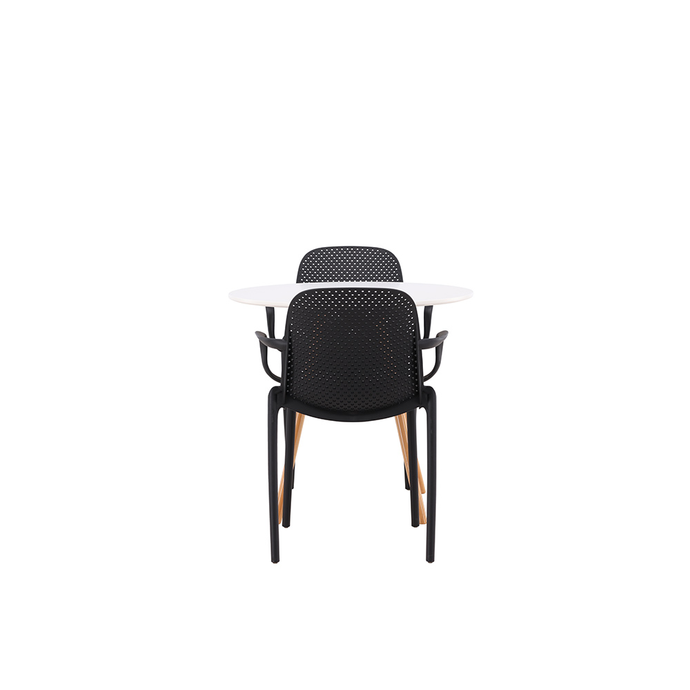 Spisegruppe Venture Home Danburi Ø 60 cm med 2 Baltimore Stoler