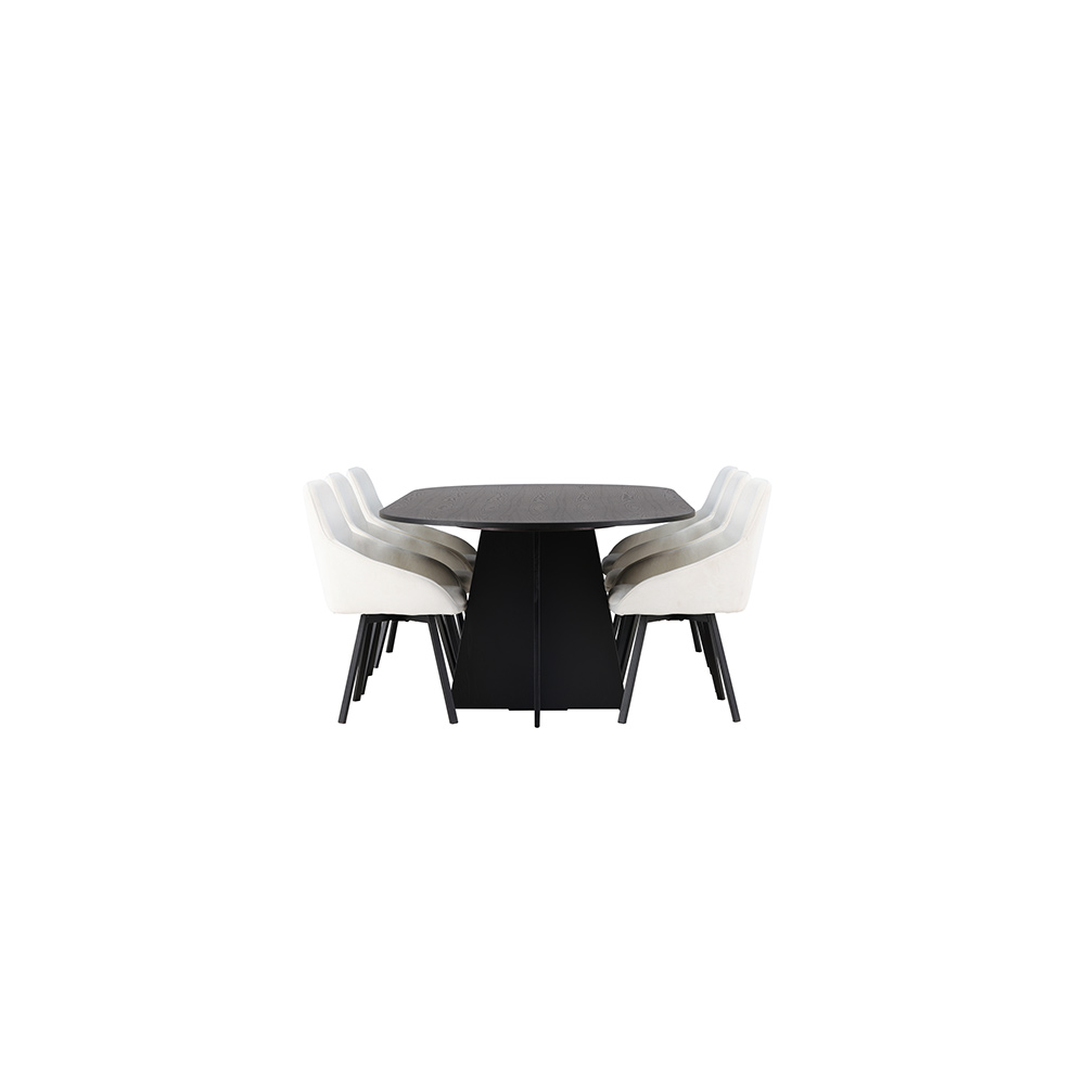 Spisegruppe Venture Home Bootcut med 6 stk Rosie Stoler