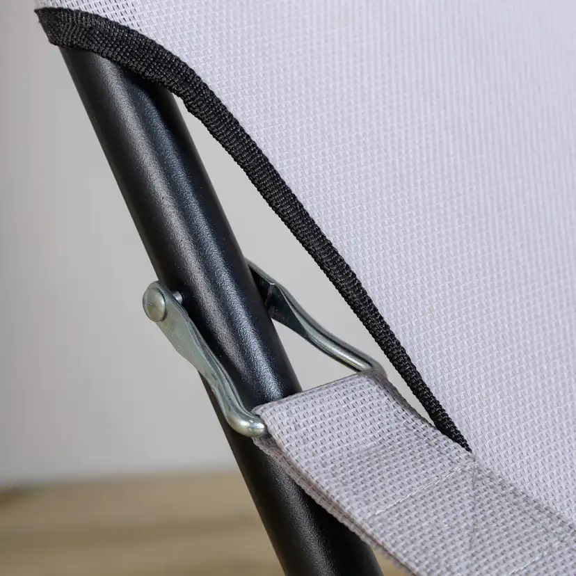 Seville Foldable relax chair - black frame/Grey cushion Sort/Grå