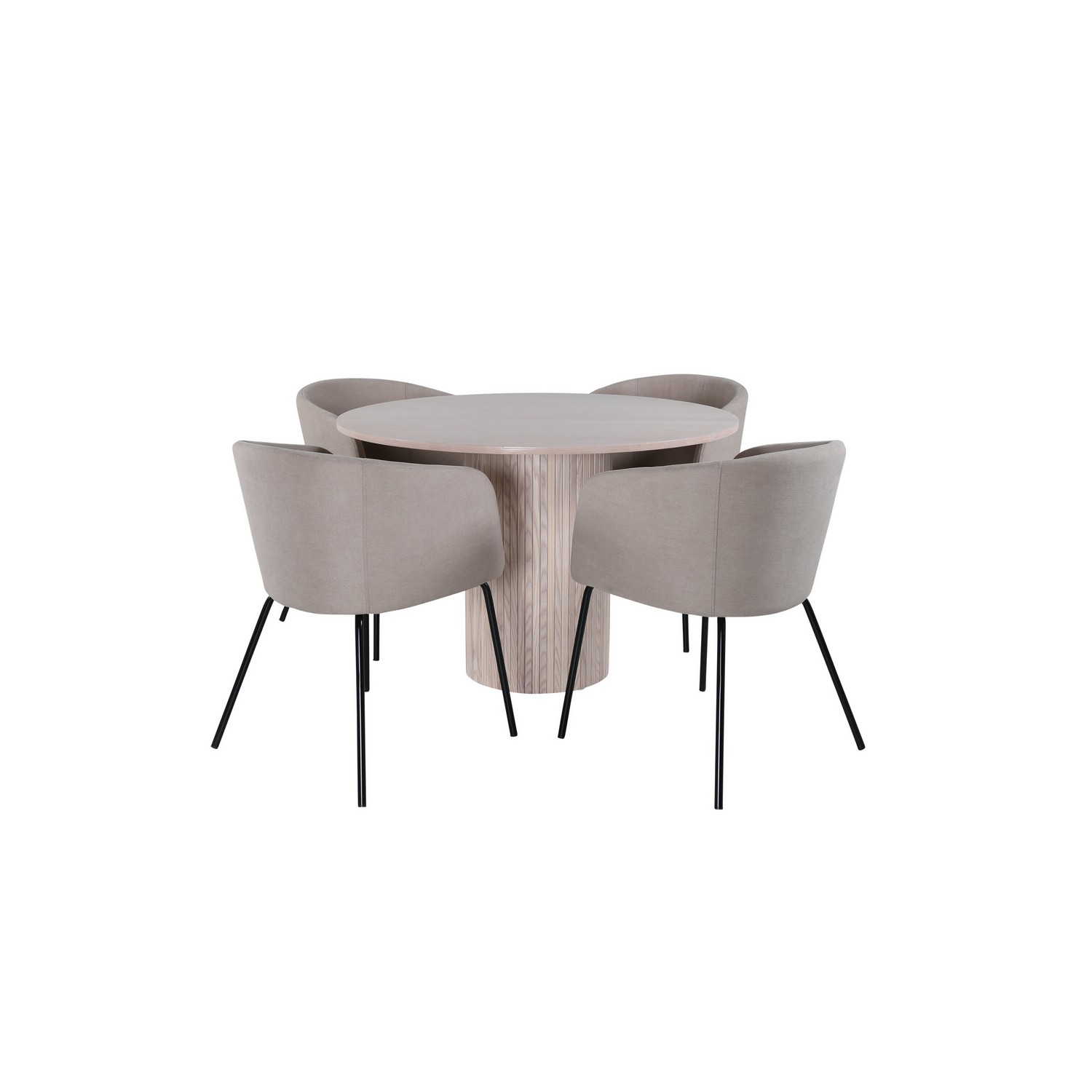 Spisegruppe Venture Home Bianca Rund med 4 Bergen Stoler Polyester