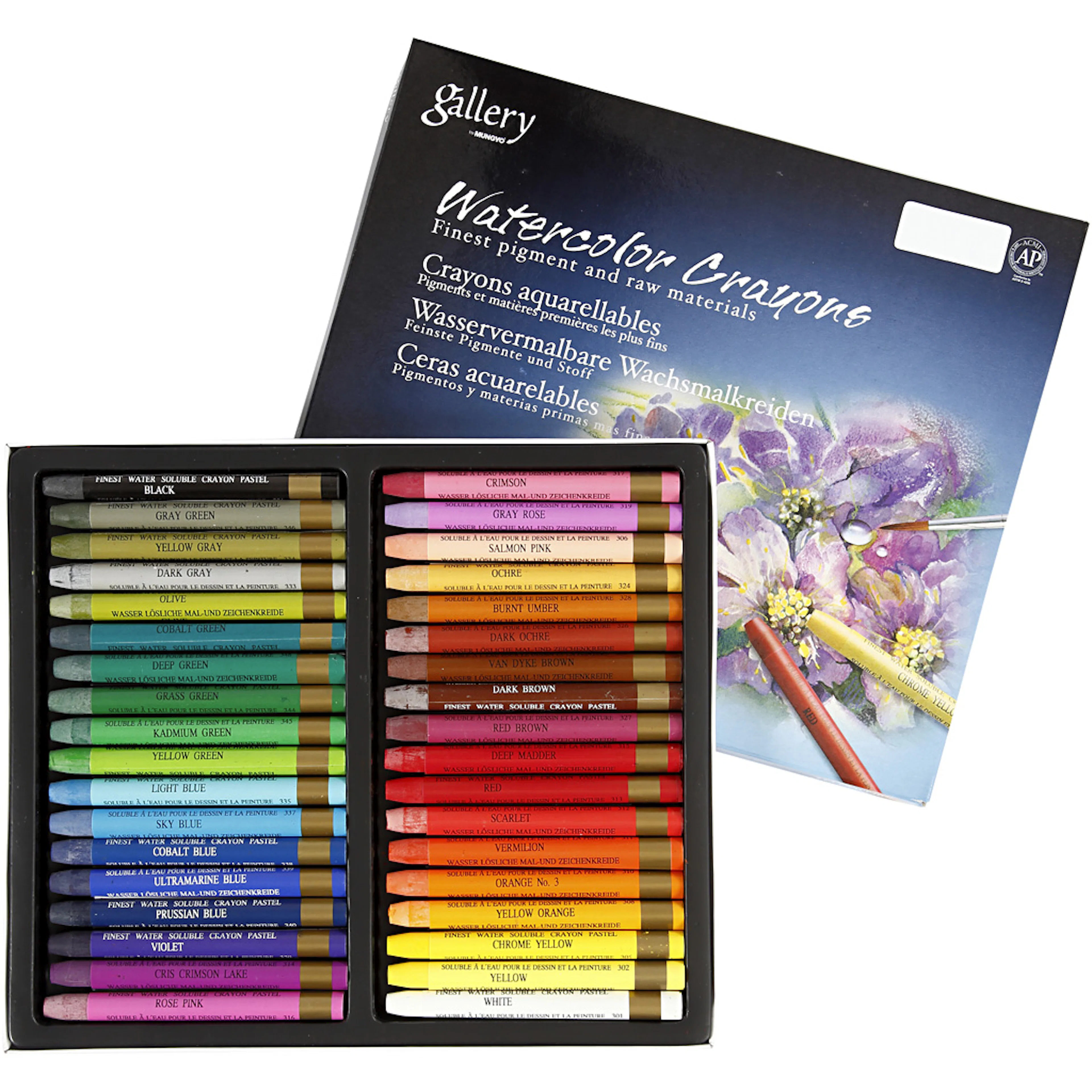 Akvarellkritt Creativ Company Gallery L9,3 cm 36 stk/1 Pk
