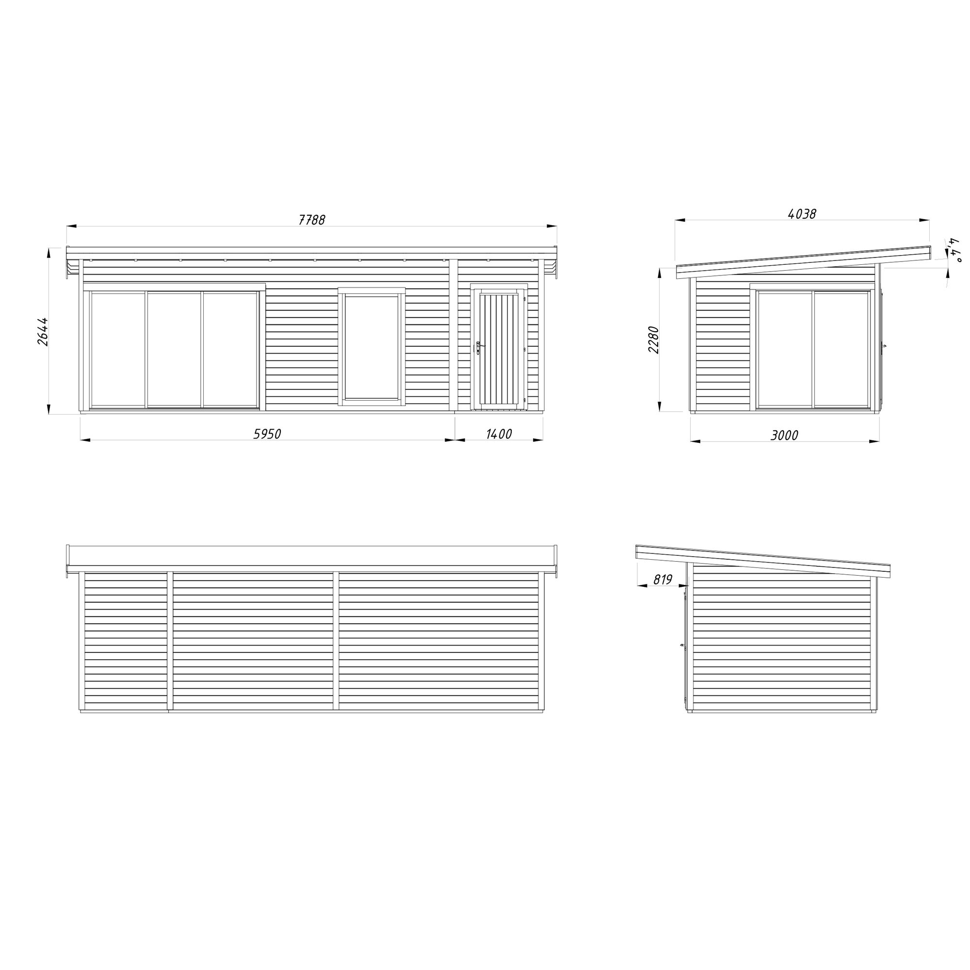 Hagestue Palmako Andrea 22,1 m² Slide Plus (inv. 21,1 m²)