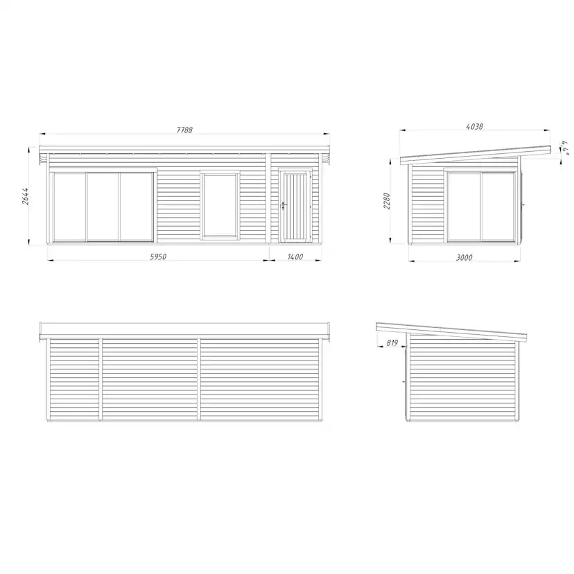 Hagestue Palmako Andrea 22,1 m² Slide Plus (inv. 21,1 m²)
