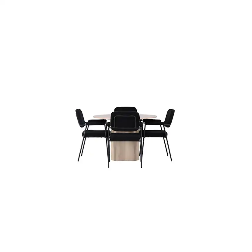 Spisegruppe Venture Home Olivia Ø110 cm med 4 stk Yesterday Stoler