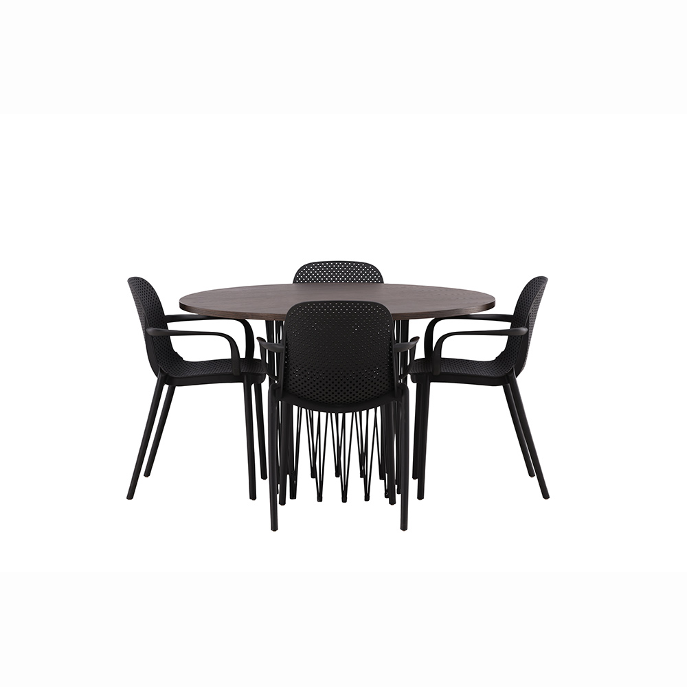 Spisegruppe furniture/fashion Stone Rund med 4 Baltimore Stoler