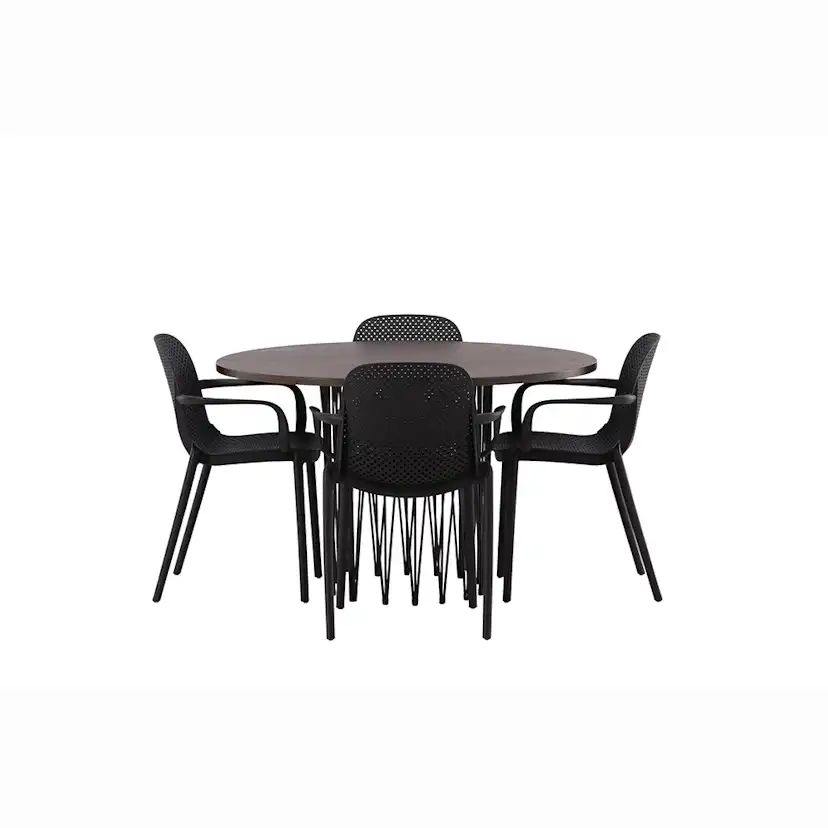 Spisegruppe furniture/fashion Stone Rund med 4 Baltimore Stoler