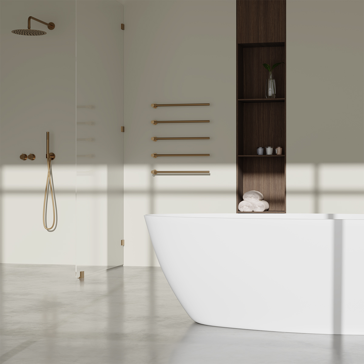 Takduschset Scandtap Steel Harmonized Bliss 3 med Badkarsfblandare för Inbyggnad