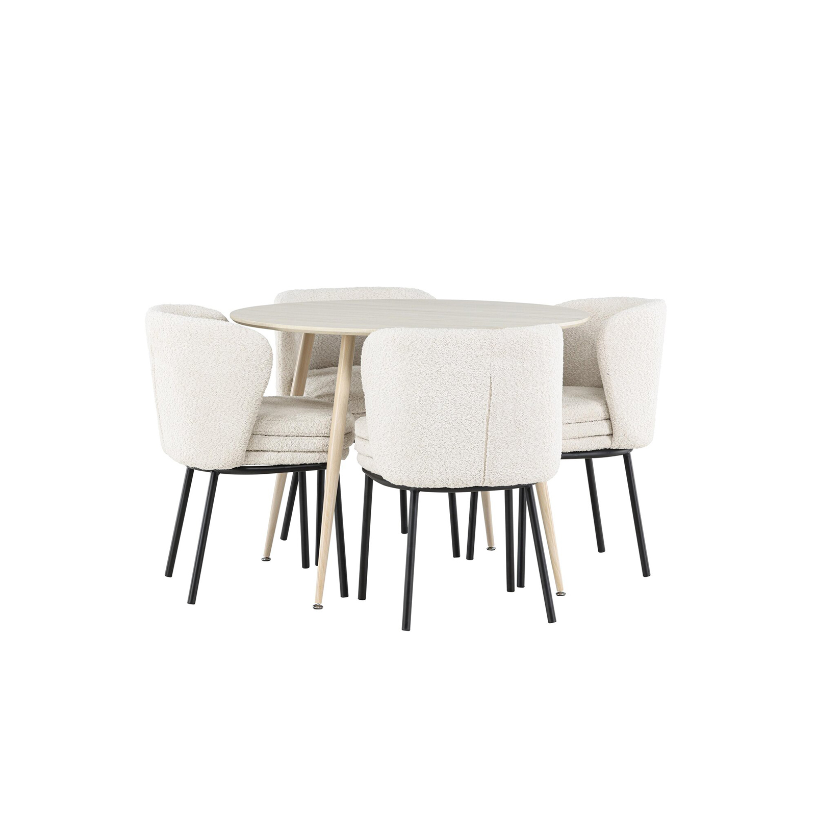 Spisegruppe Venture Home Plaza Ø100 med 4 stk Agnes Stoler