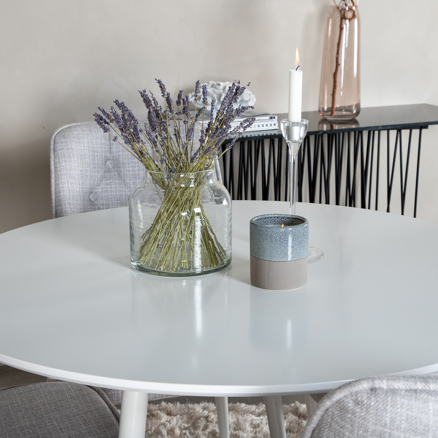 Spisegruppe Venture Home Plake med 4 Vera Stoler Polyester Rundt