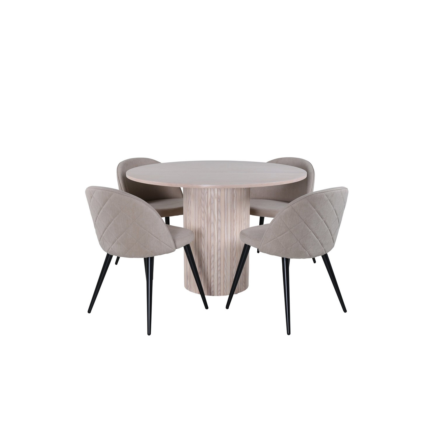 Spisegruppe Venture Home Bianca Rund med 4 Valentina Stitcthes Stoler Polyester
