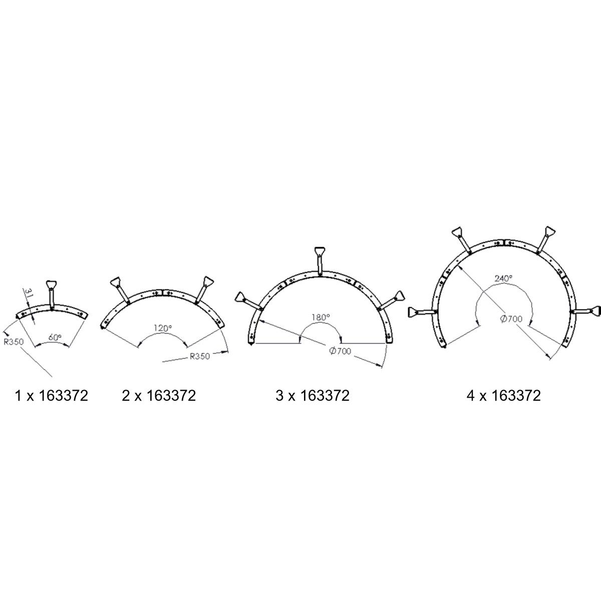 Veggbeskyttelsesplate Narvi Kota  233x1200 Runde