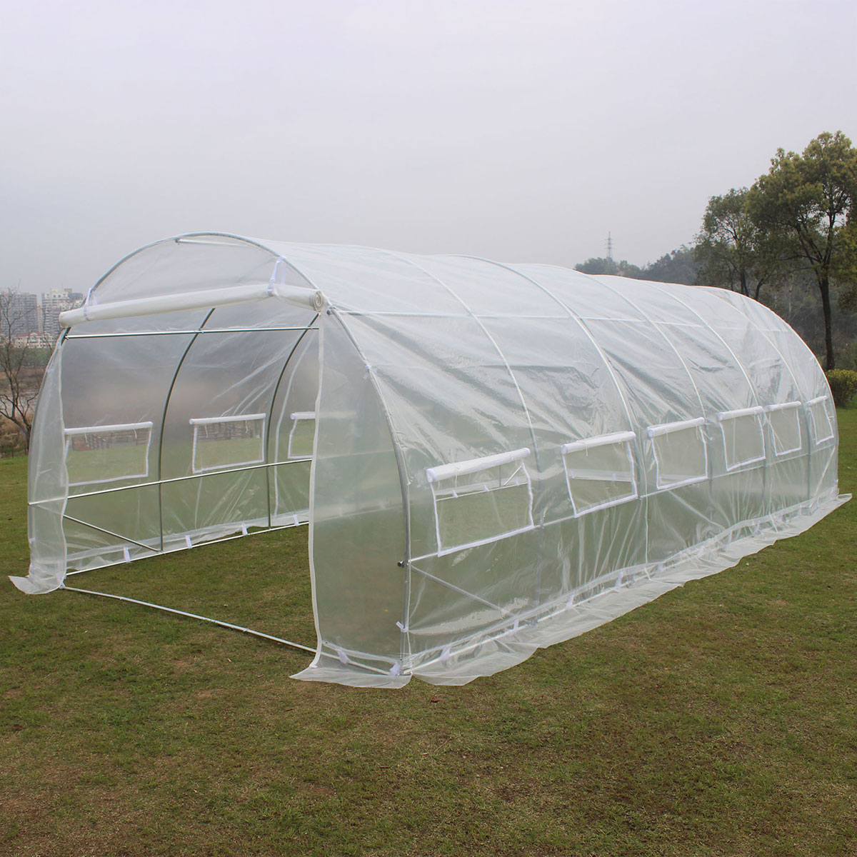 Tunnelväxthus 18m2-PE Transparent Transparent