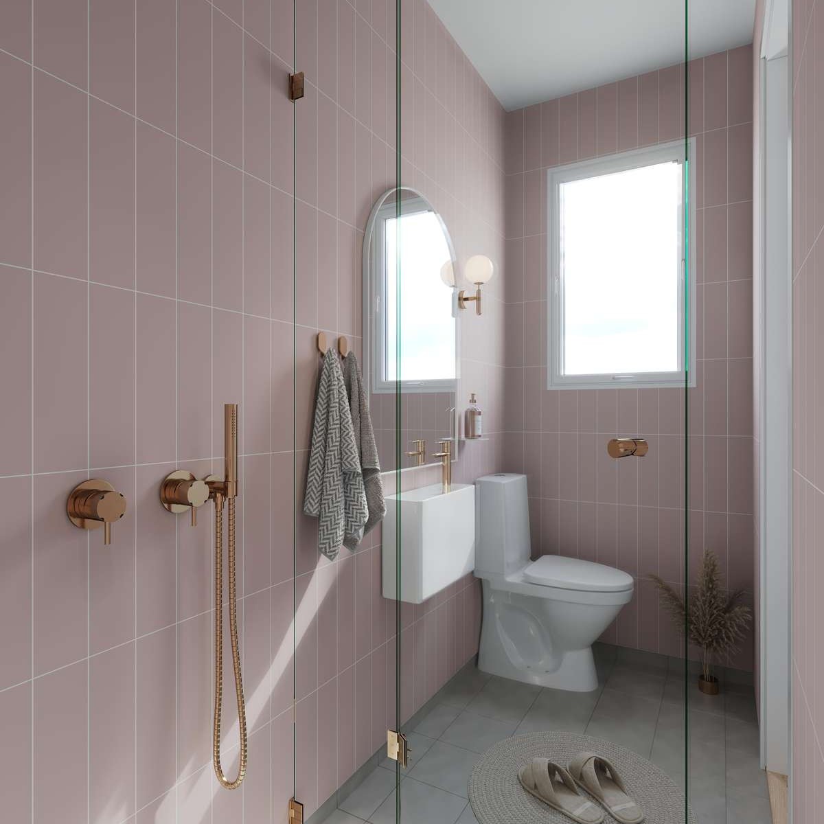 Baderomspanel Fibo 5218-M0830 Dusky Pink