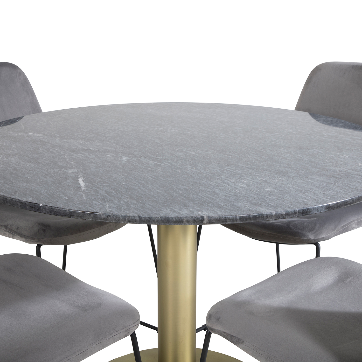 Spisegruppe Venture Home Estelle med 4 Muscot Stoler Fløyel