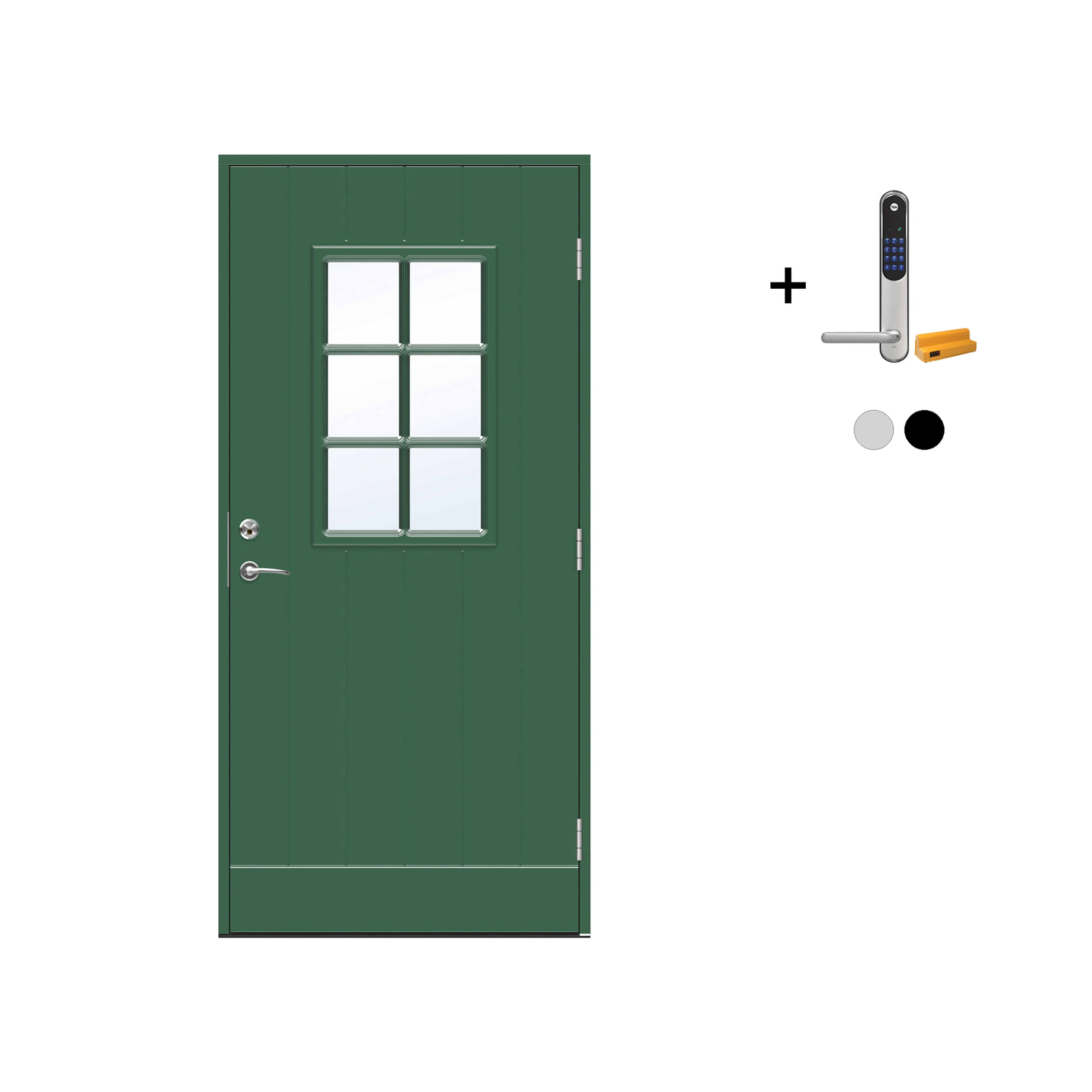 Ytterdør Swedoor Advance-Line Classic Bizet med Yale Doorman Classic Home