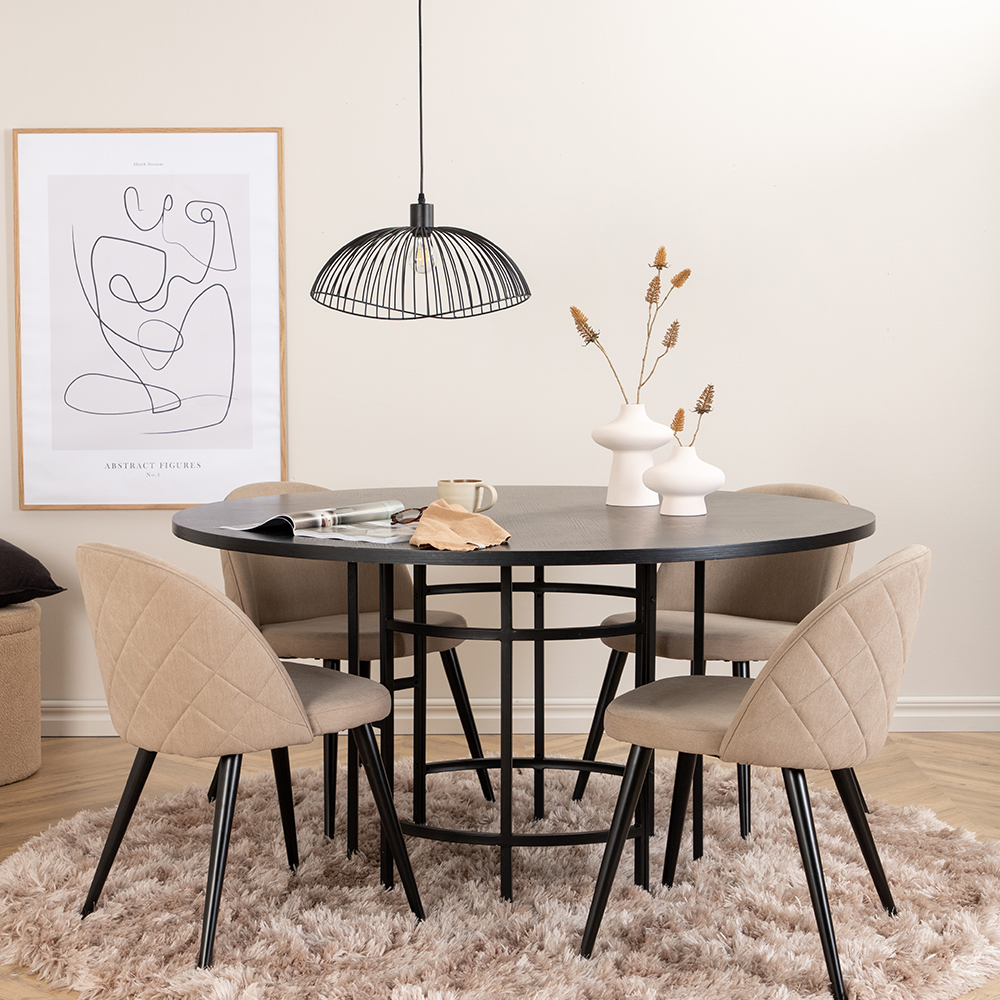 Spisegruppe furniture/fashion Copenhagen Ø140 cm med 4 Velvet Stoler