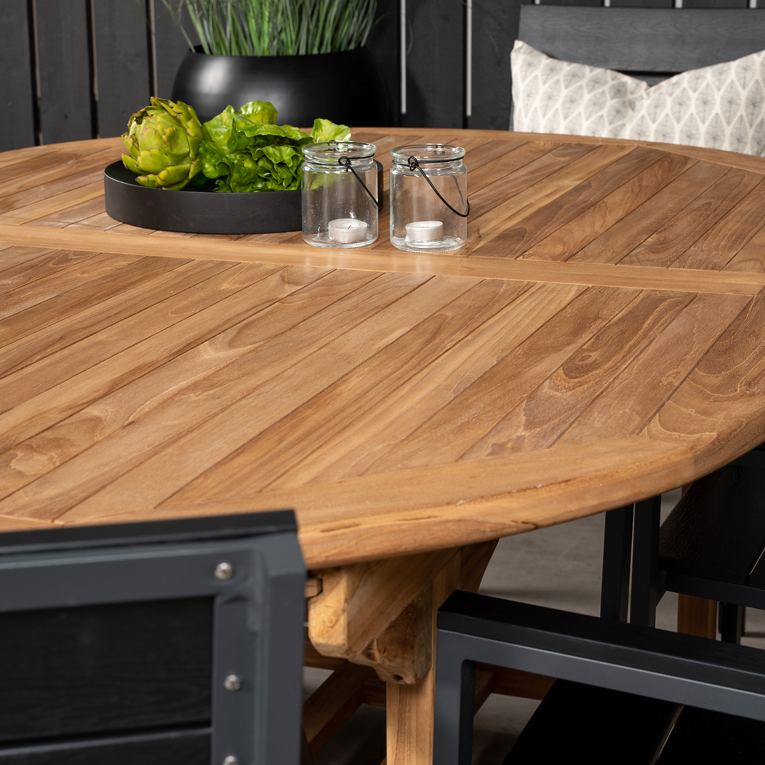 Spisegruppe Venture Home Kenya 180-240x120 Teak med 6 Levels Lenestoler