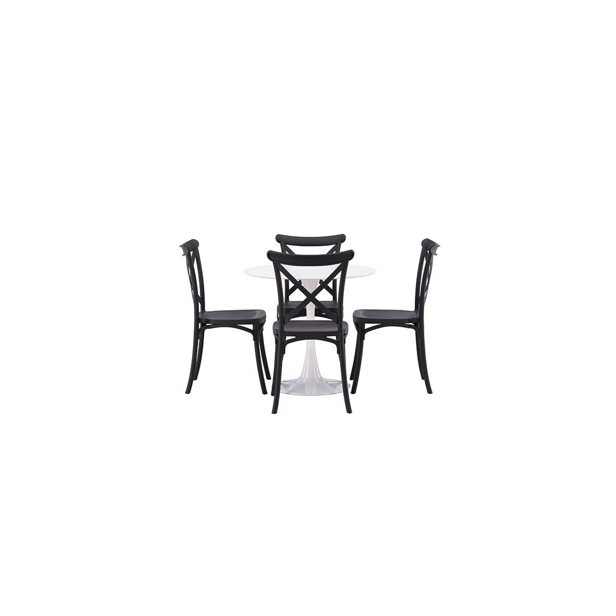 Spisegruppe Venture Home Hamden Ø80 cm med 4 Crosett Stoler