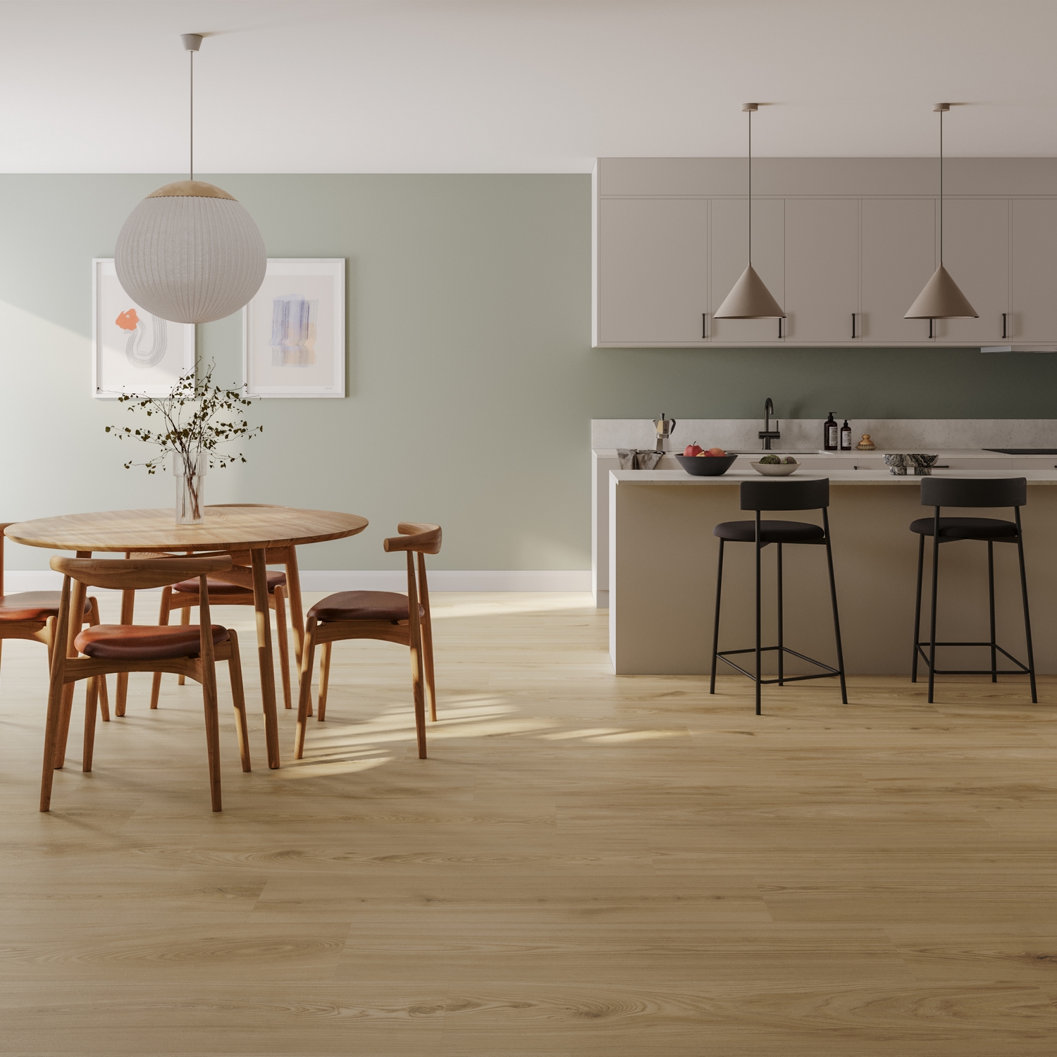 Vinylgulv Tarkett iD Click Ultimate 55 Brushed Elm Natural