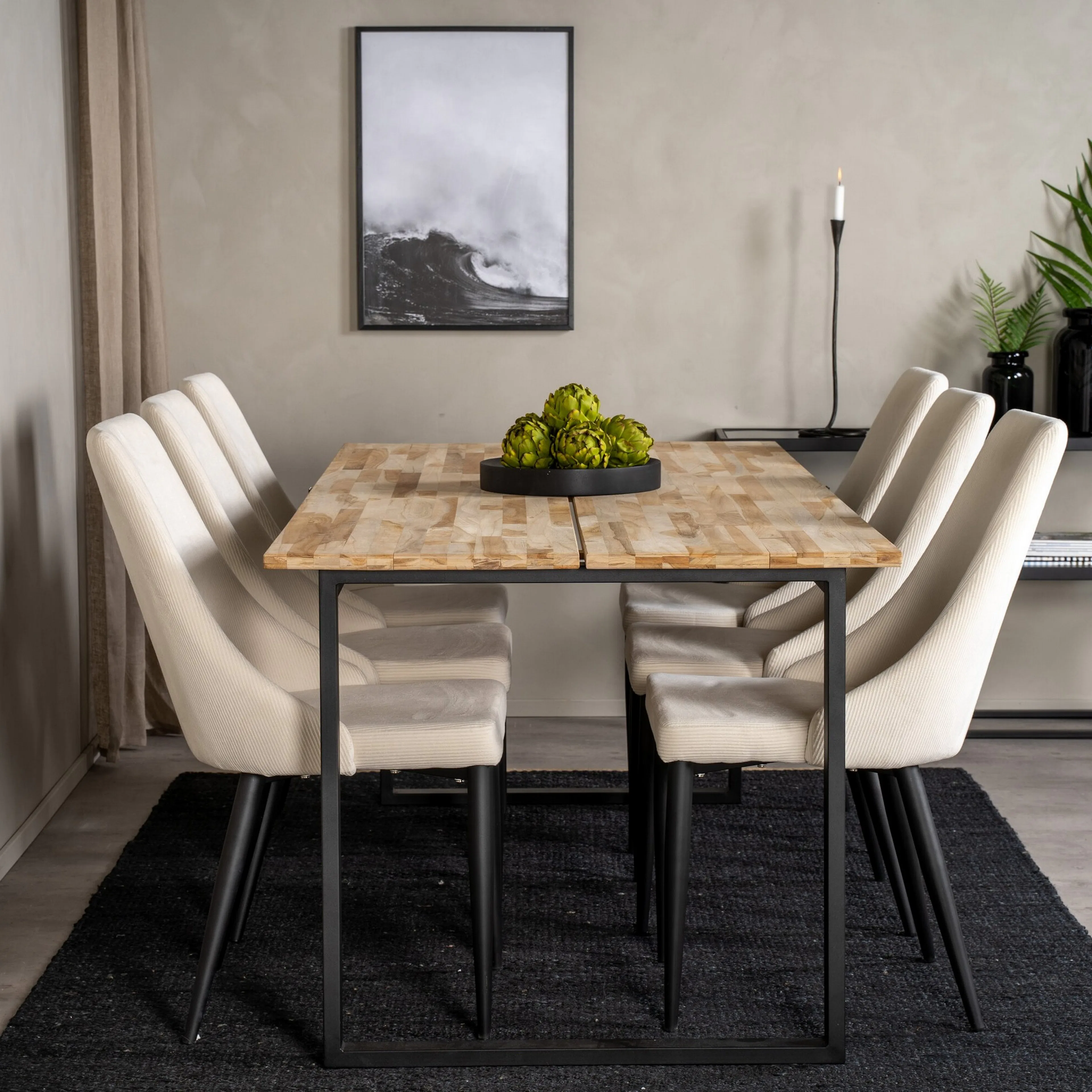 Spisegruppe Venture Home Cirebon med 6stk Leone Stoler