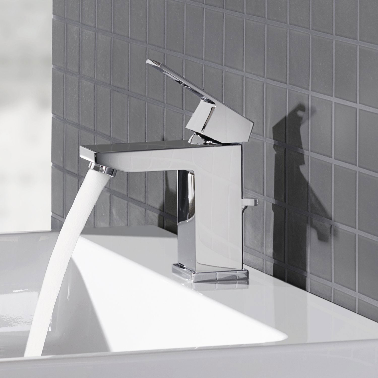 Tvättställsblandare Grohe Eurocube 23127 EcoJoy med Lyftventil