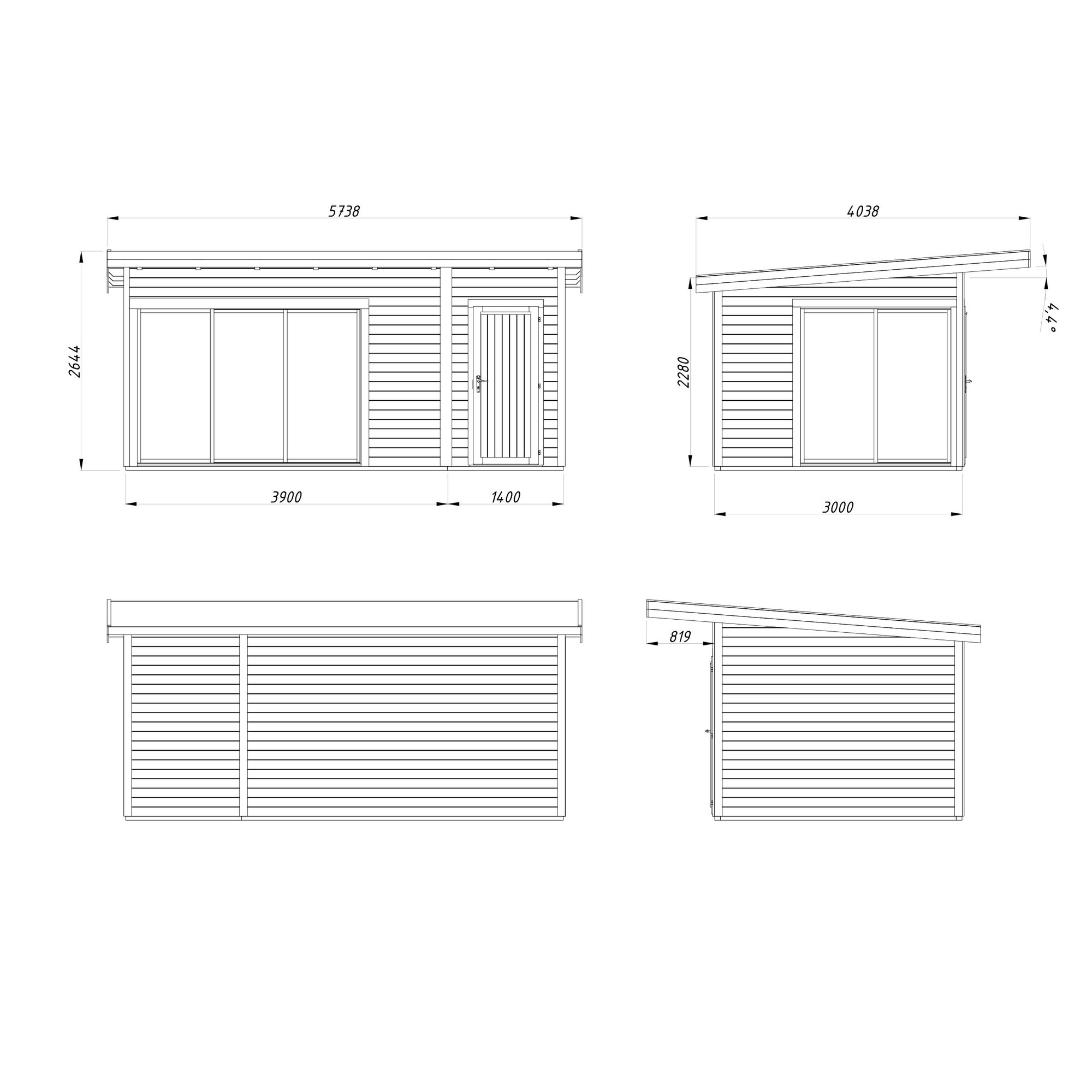 Hagestue Palmako Andrea 15,9 m² Slide (inv. 15,2 m²)