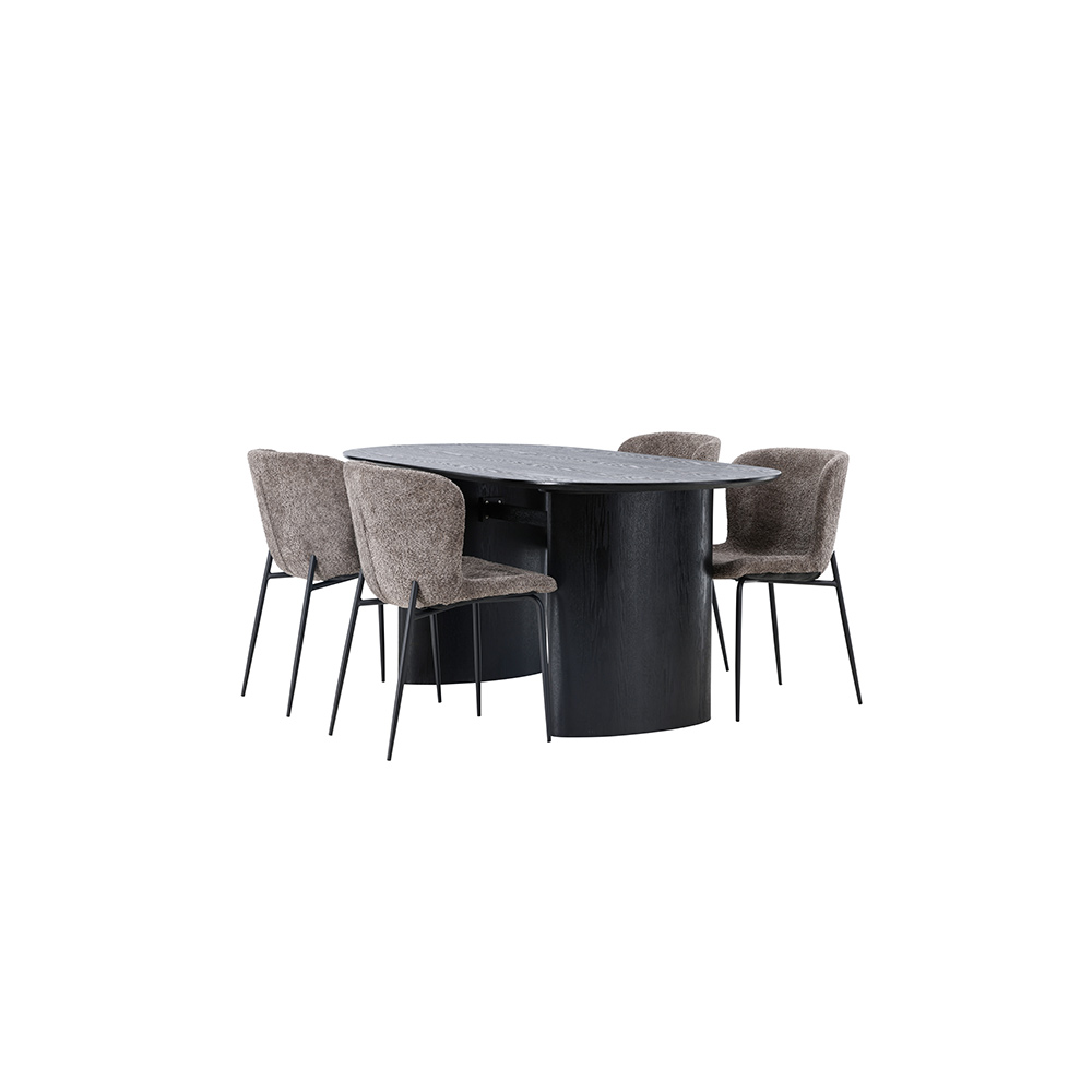 Spisegruppe Venture Home Isolde med 4 stk Modesto Stoler