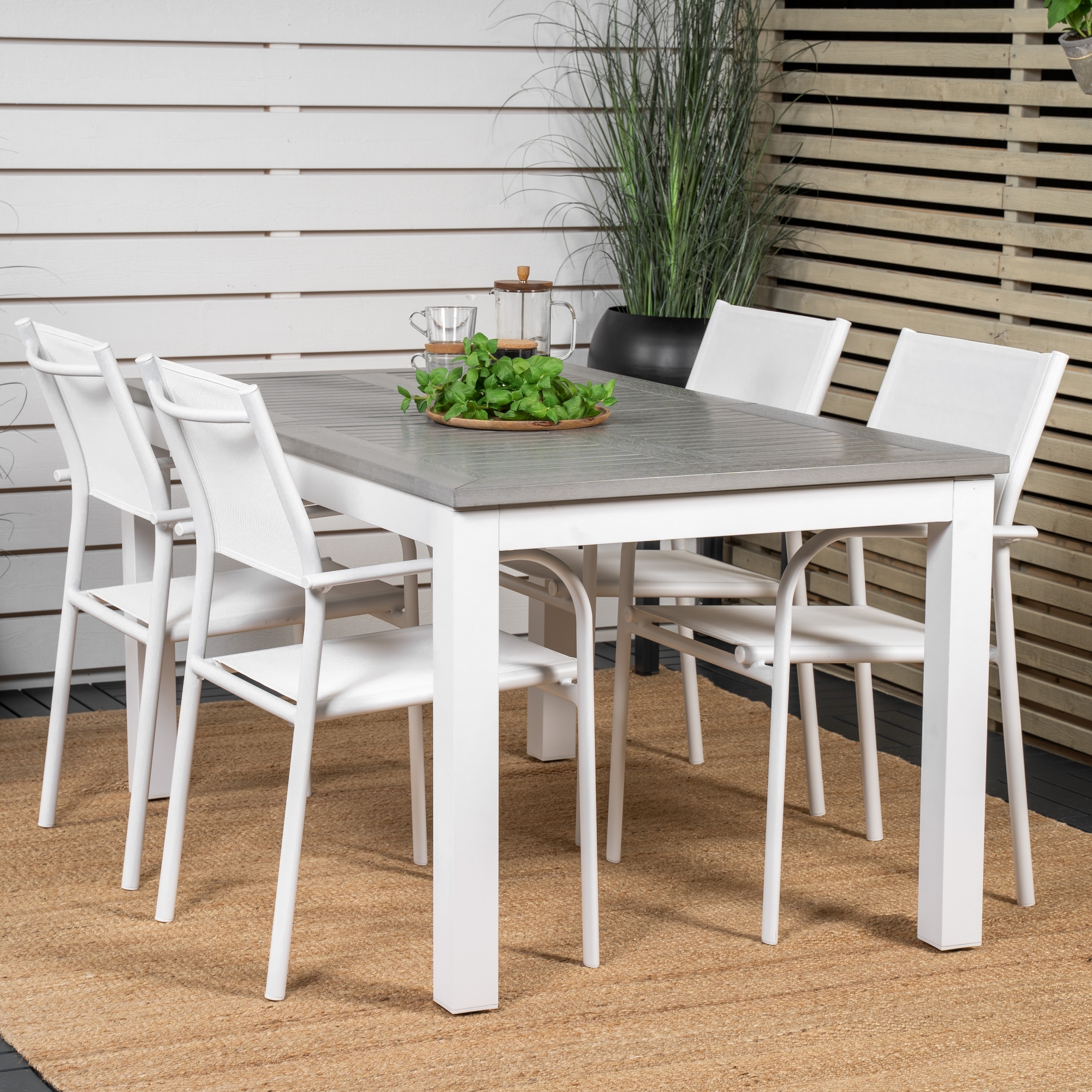 Spisegruppe Venture Home Aleyna 152/210 med 4 Siri Lenestoler