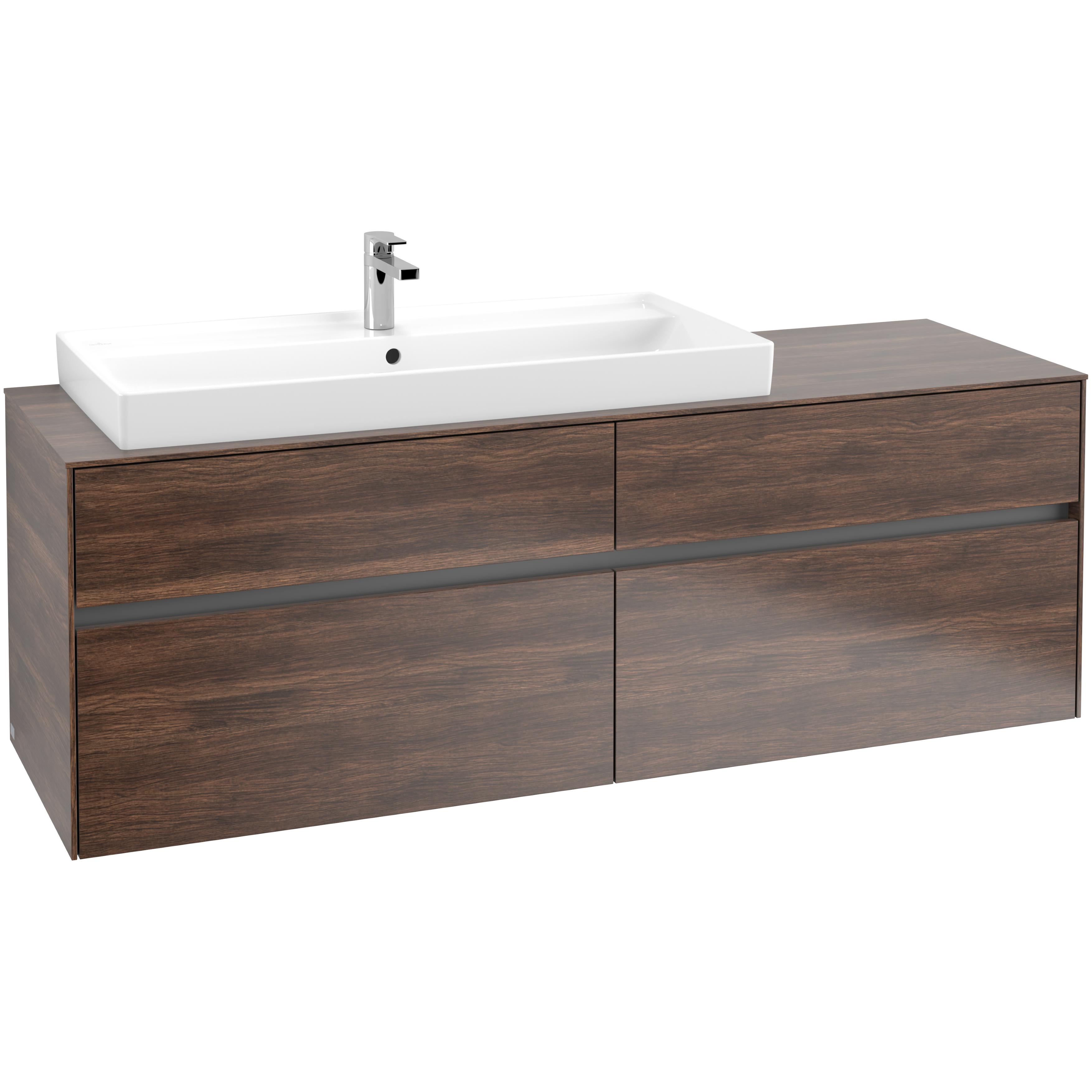 Tvättställsskåp Villeroy & Boch Collaro 160 cm med 4 Lådor för Ovanpåliggande Skåpstvättställ | badrum - badrumsmobler - tvattstallsskap-och-kommod | KakelKungen