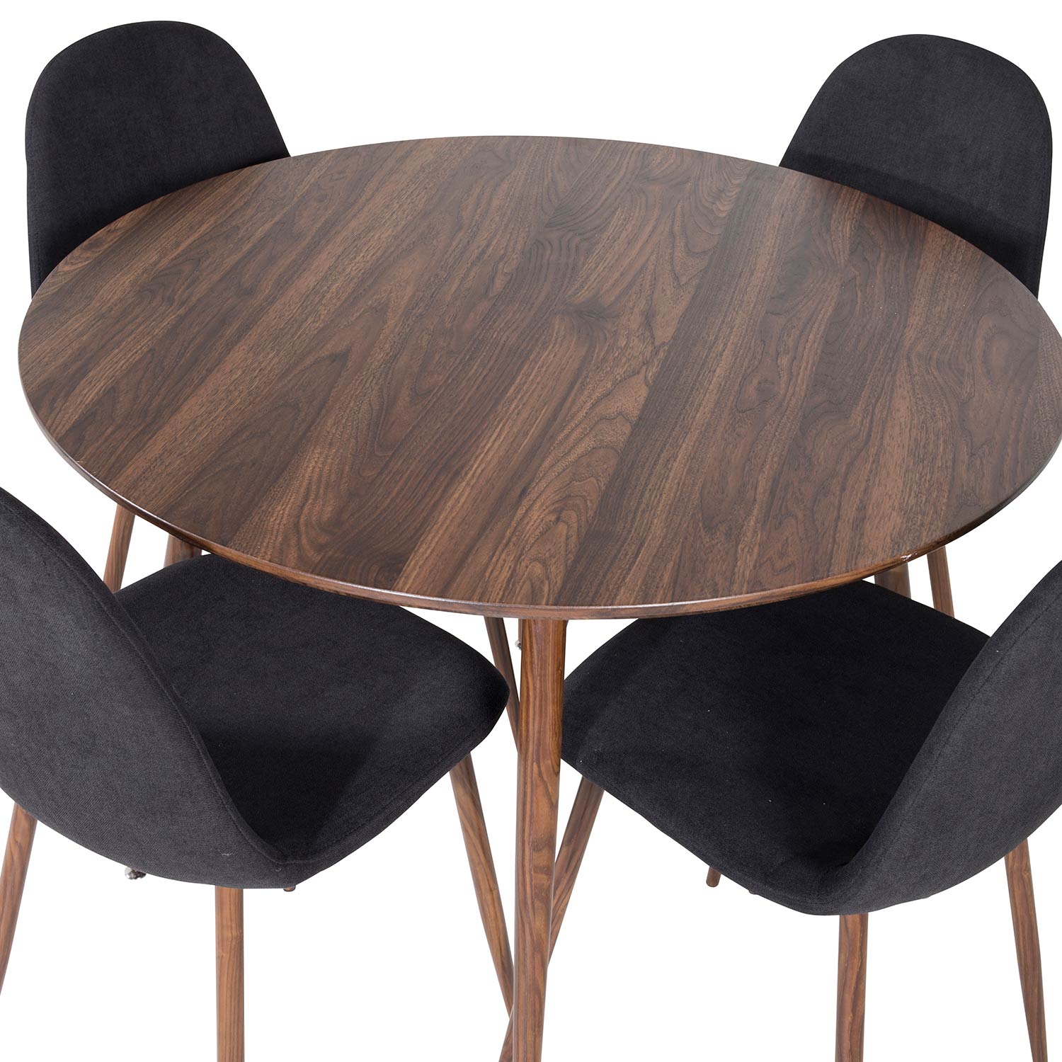 Spisegruppe Venture Home Plake med 4 Pobbie Stoler Polyester Rundt
