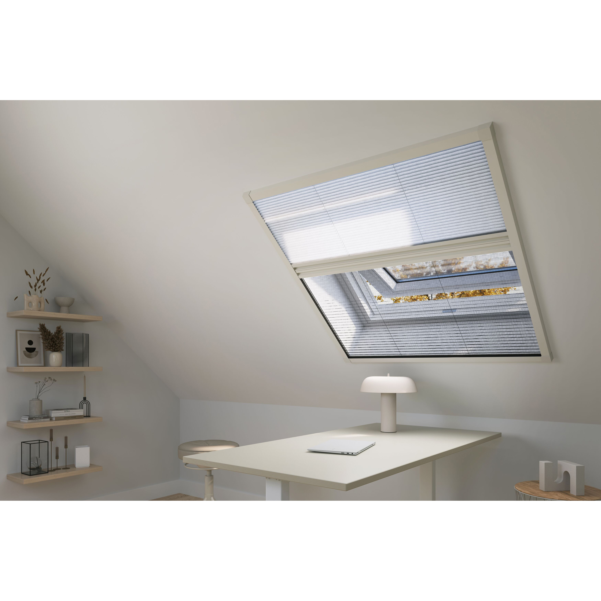 Insektsnett Lundbergs Plissert Duo Vindu 1230X1600  mm Hvit