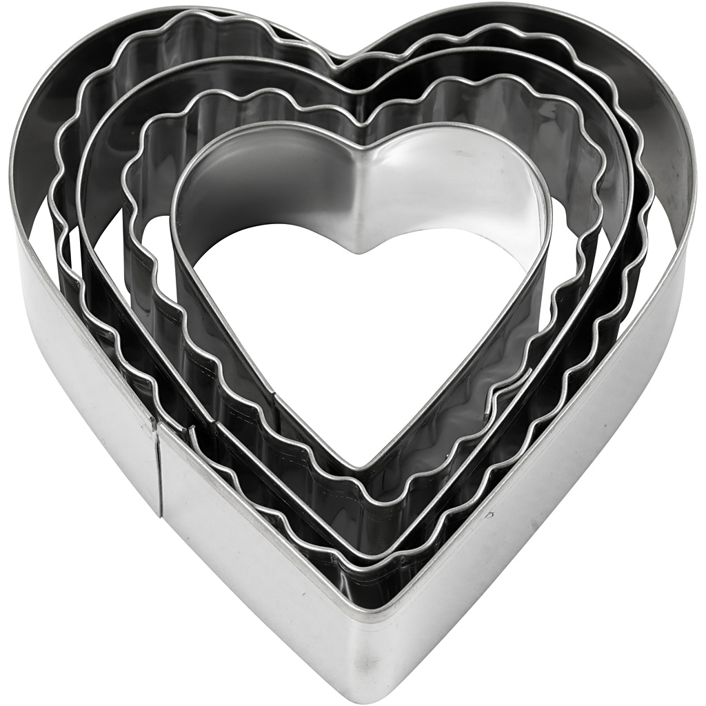 Utstikkerformer Creativ Company Hjerte Str 8 cm 5 Stk/1 Pk