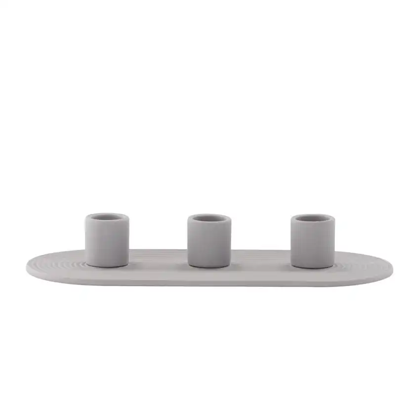 Dian Candlestick - Grey - W24*H4cm Grå