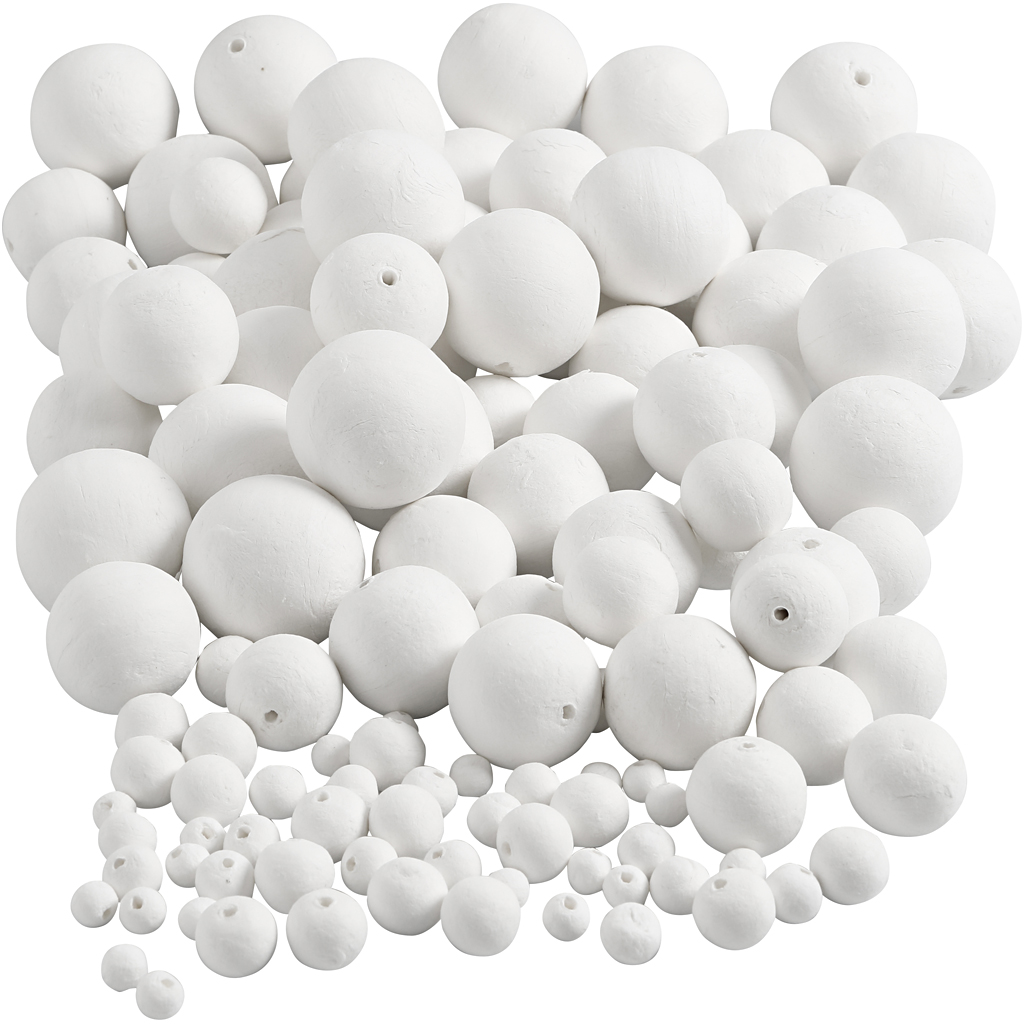 Flirtkulor, vit, Dia. 12+15+20+30+40+50 mm, 240 st./ 1 förp. Hvit, 240 st