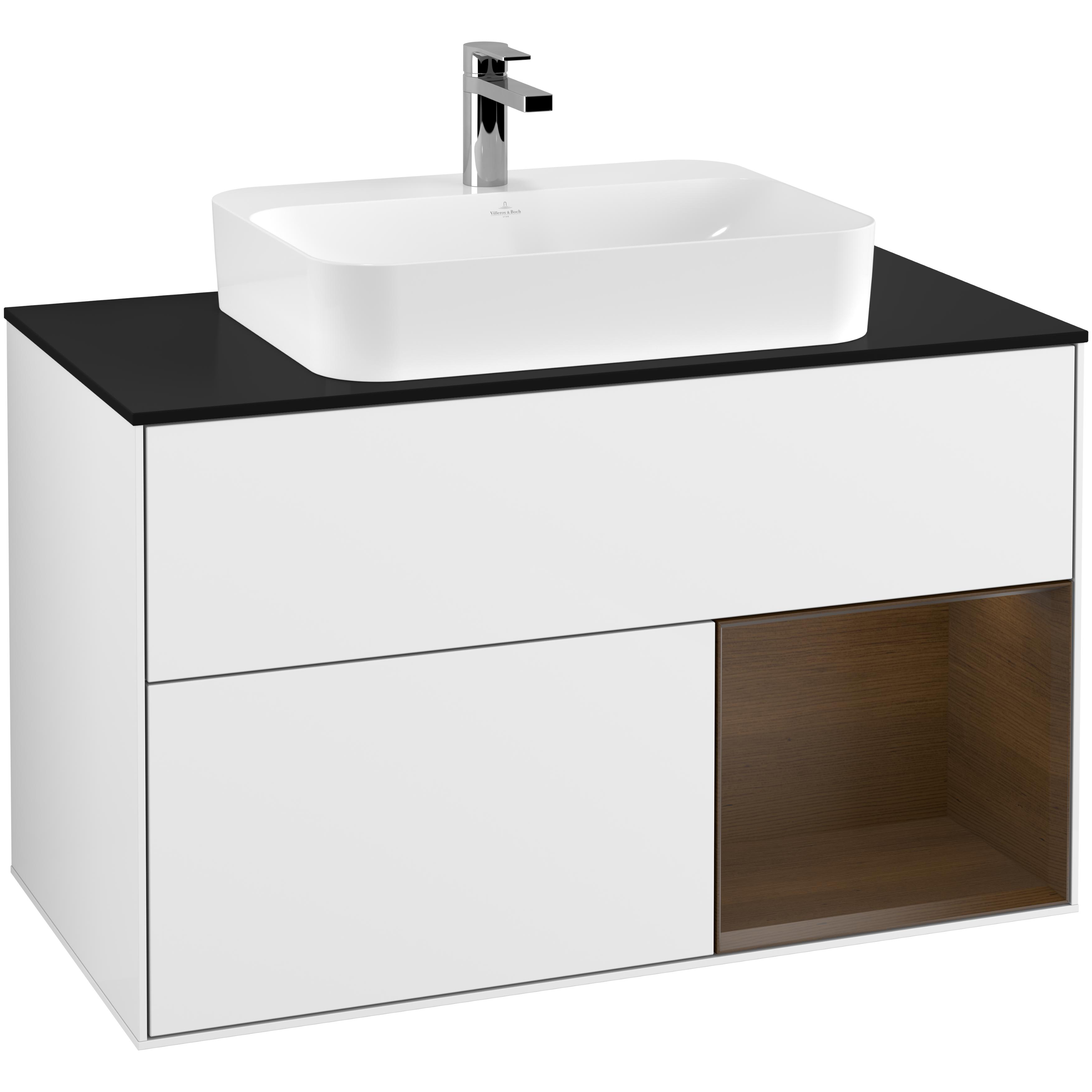 Tvättställsskåp Villeroy & Boch Finion med 2 Lådor Hylla och Bänkskiva för Ytmonterat Tvättställ | badrum - badrumsmobler - tvattstallsskap-och-kommod | KakelKungen