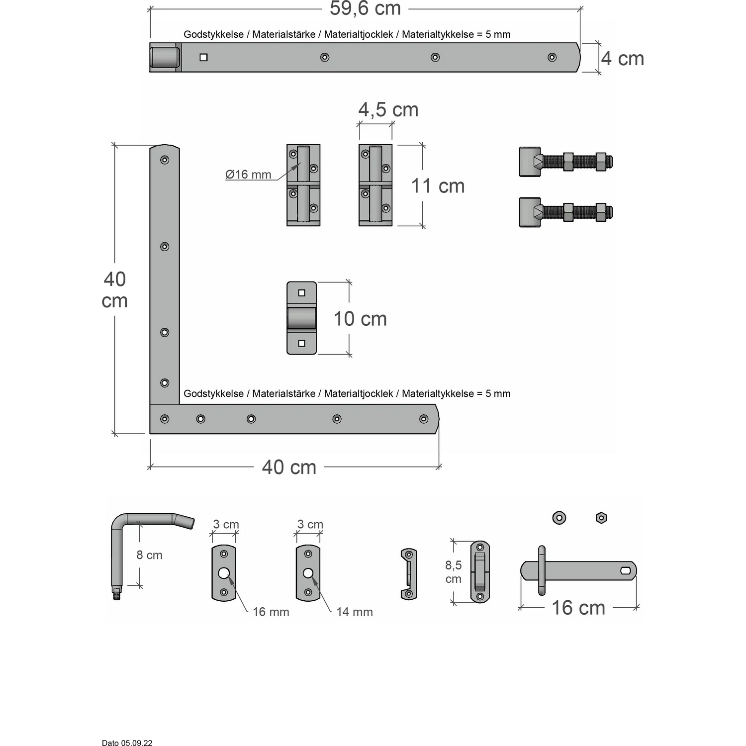 Port PLUS Klink Enkel med Beslag