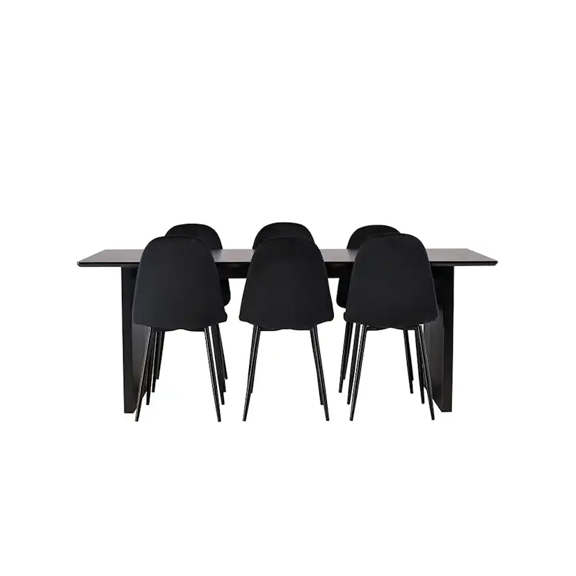 Spisegruppe Venture Home Vail med 6 Polar Stoler Fløyel