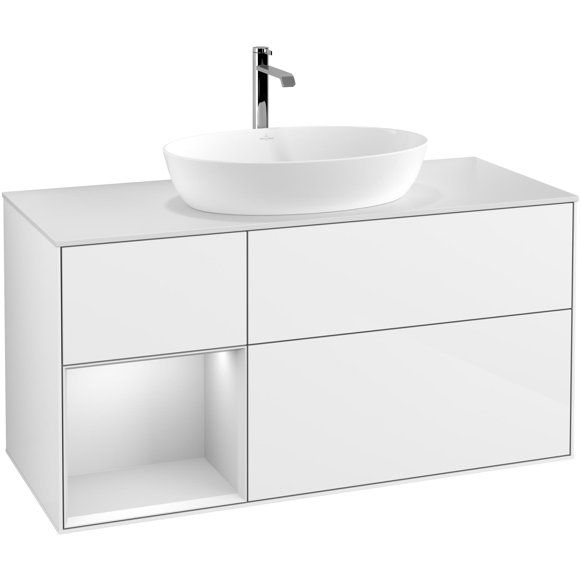 Tvättställsskåp Villeroy & Boch Finion med 3 Lådor Hylla och Bänkskiva för Fristående Tvättställ från Artis & Collaro | badrum - badrumsmobler - tvattstallsskap-och-kommod | KakelKungen