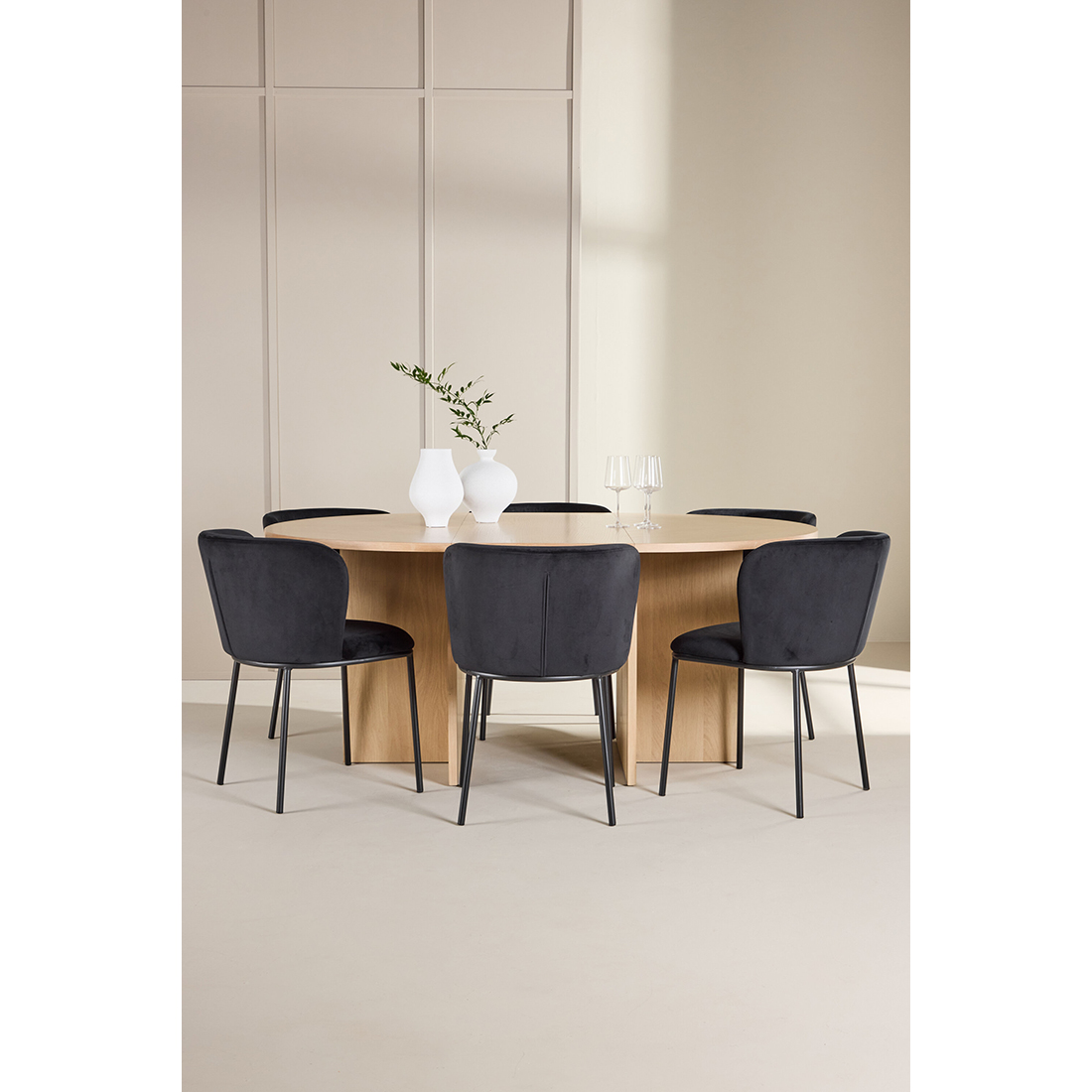 Spisegruppe Venture Home Strada Ø120 cm med 6st Edina Spisestoler