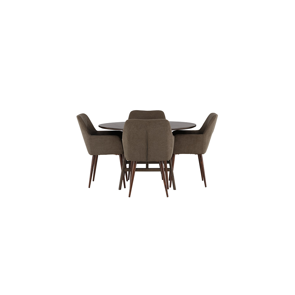 Spisegruppe Venture Home Kaseidon Ø100 cm med 4 stk Tomorrow Stoler