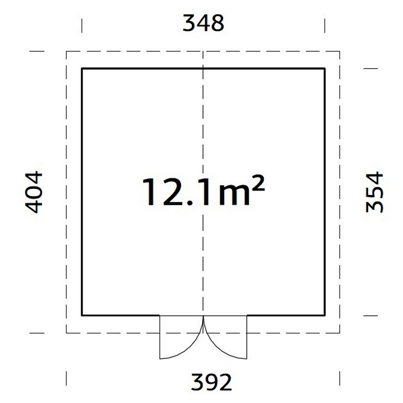 Redskapsbod Palmako Lucas 12,3 m2