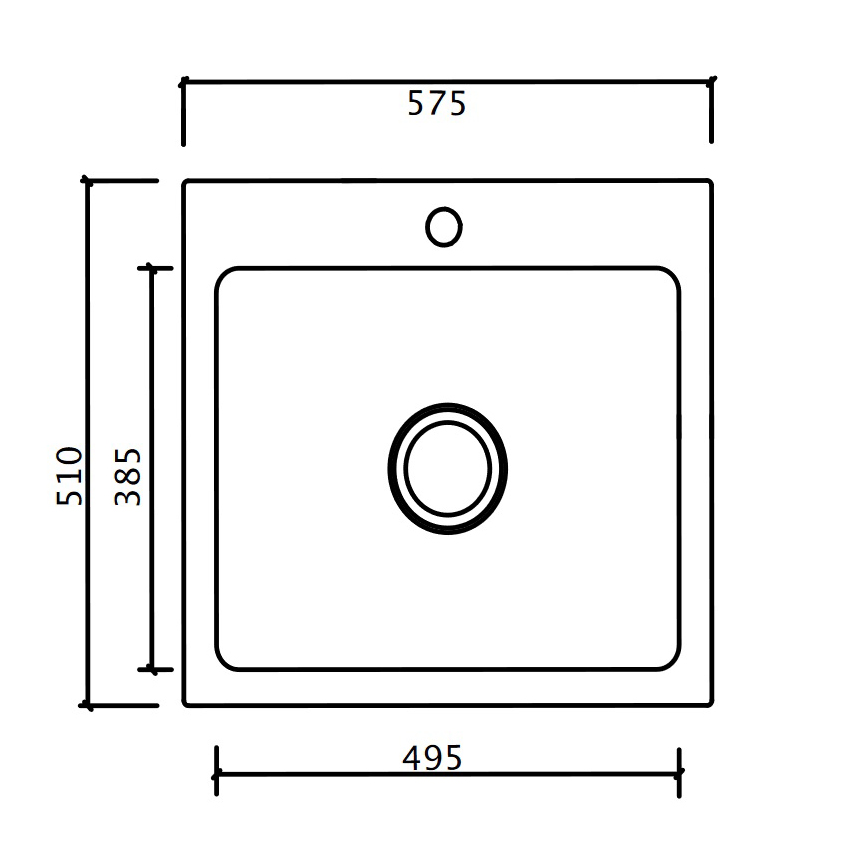 Diskho Lavabo Mera 57 575 mm Vit/Krom Hvit/Krom